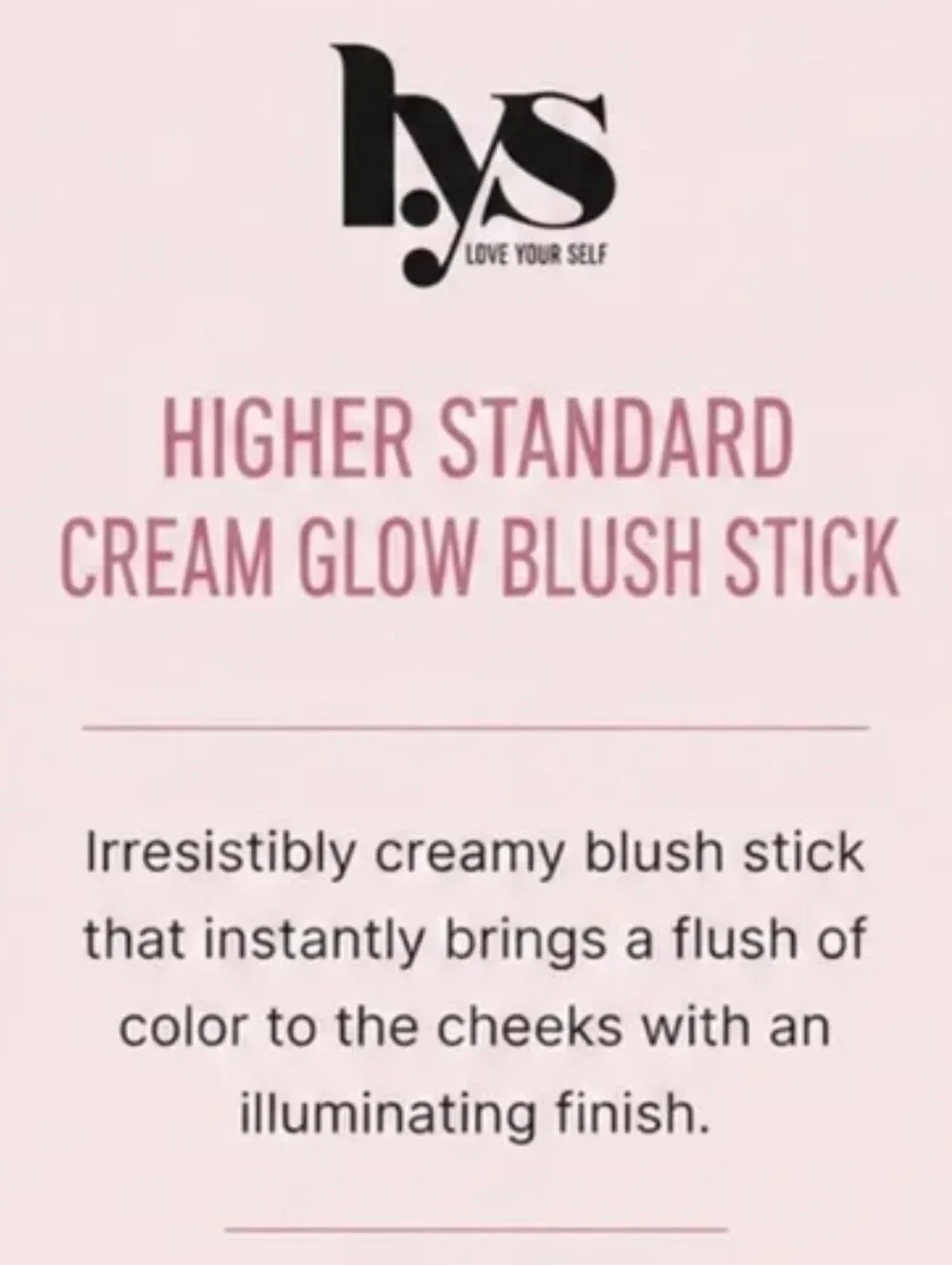 LYS Beauty Cream Glow Highlighting  Blush Stick Elite — Mauve Pink